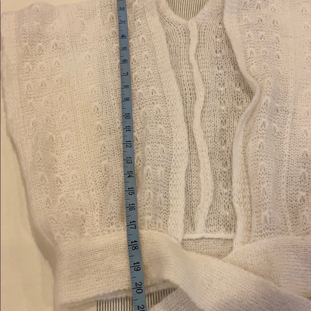 Vintage S-M White Ivory Wrap Crop Sweater Tie - Picture 8 of 13